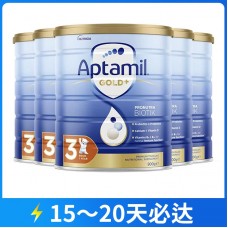 【快线】【新西兰直邮包邮】Aptamil 爱他美 金装3段 900克x6罐/箱（12个月+）【收件人身份证必须上传】【新疆、西藏、内蒙古、青海、宁夏、海南、甘肃，需加收运费】